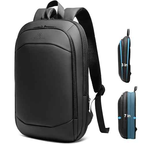 hk Slim Laptop Backpack, Lightweight Expandable High-Tech Business Work Backpack for Men Women,15.6 Inch Anti-theft Waterproof Travel Backpack Durable College Casual Daypack Computer Laptop Bag-Black