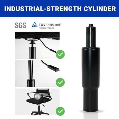 2.4 Inches Short Office Chair Gas Lift Cylinder Replacement - Heavy Duty 1000lbs Class 4 Hydraulic Lift with Silent 360¡Æ Rotation, Universal Fit for Sinking Desk/Gaming Chairs