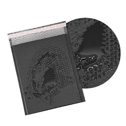 Water Resistant Bubble Envelope Mailers [10 Pack] 6 inch x 9 inch #0 Black Poly Padded Shipping Envelopes Self Sealing Cushioned Packaging Bags