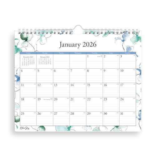 Blue Sky 2026 Monthly Wall Calendar, January 2026 - December 2026, Durable Twin Wire Binding, 11" x 8.75", Perfect For Home, Office And Classrooms, Lindley