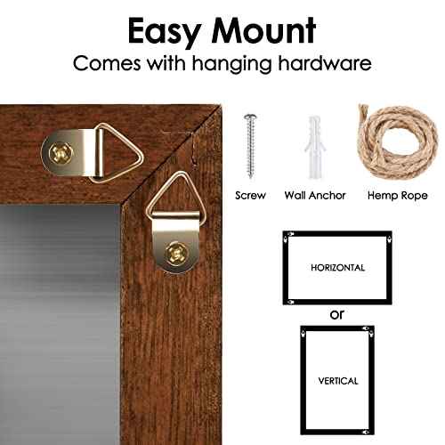 TORASO Chalkboard, Wood Frame Magnetic Chalkboard Sign, Rustic Walnut Wood Framed Chalk Board for Wedding, Kitchen, Bar, Restaurant, Menu & Home Decor, Hanging Chalkboards, 8.7" x 12.6"(BN-2232)