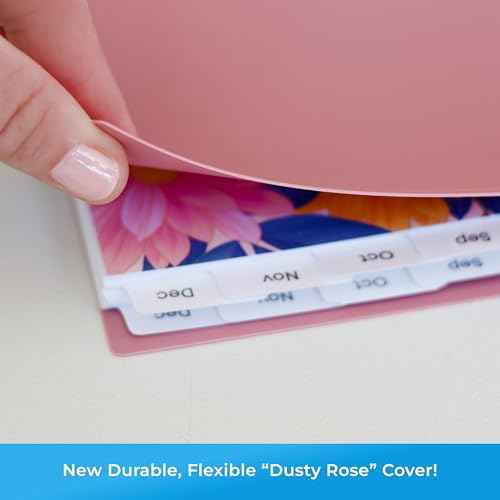 Blue Sky 17 Month 2025-2026 Weekly and Monthly Academic Year Planner Calendar, August 2025 - December 2026, 8.5" x 11", Flexible Cover, Wirebound, Laminated Tabs, Dusty Rose
