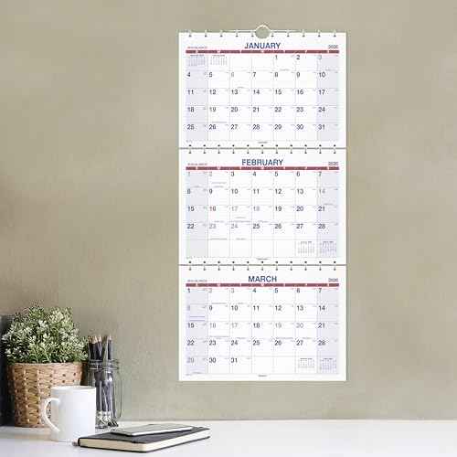 AT-A-GLANCE 2026 Wall Calendar, 12" x 26.5", Large, Three-Month, Move-A-Page (PMLF112826)