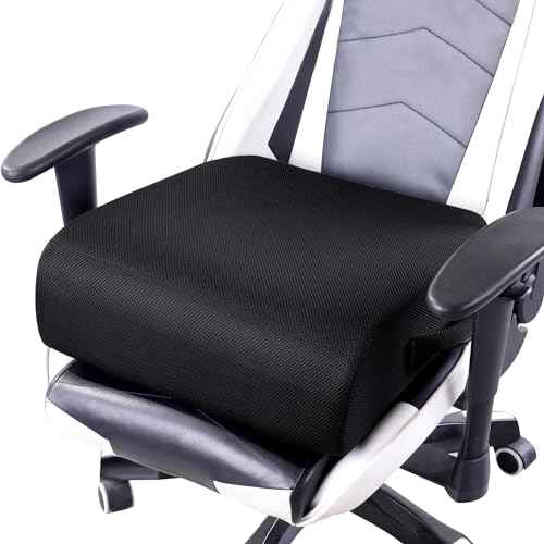 MABOZOO Extra Thick Chair Cushions,Office Chair Booster Seat Cushion to Raise Seat Height for Pain Relief,18 x 16 x 6 inch Non Slip Memory Foam Thick Cushion with Carry Handle£¨Black£©