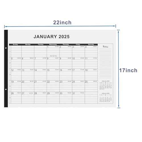 Desk calendar July 2025 - December 2026 large 22x17,desktop calendar with plastic cover,18 month,notes section