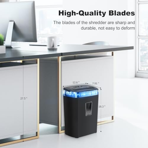Bonsaii 12-Sheet Cross Cut Paper Shredder All Black Large Heavy Duty Home Office Security P-4