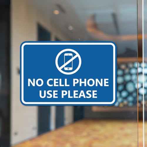 Signs ByLITA Classic Framed No Cell Phone Use Please (Brushed Gold) - Medium 5 Pack