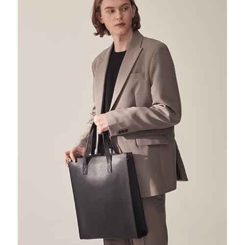 Messenger Bag for Men & Women - Vegan Leather Square Laptop Bag (Fits 16-Inch) - Crossbody/Shoulder Bag with Strap