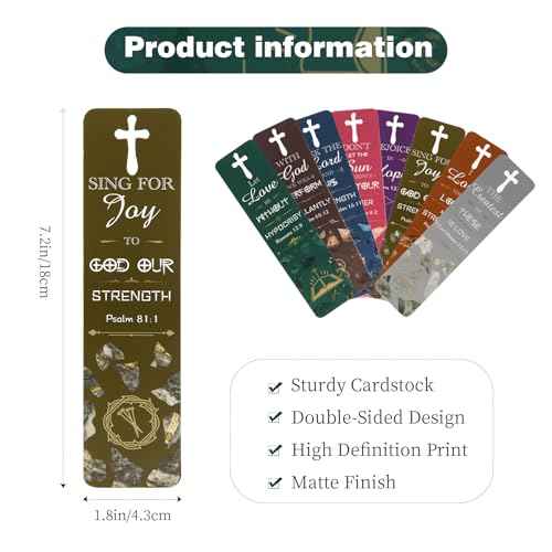 48 Pieces Bible Bookmarks with Hollow Cross Christian Scripture Bookmark, Inspirational Book Markers Religious Bookmarks Reading Scripture for Reading Lover, Men, Women, Church Gifts