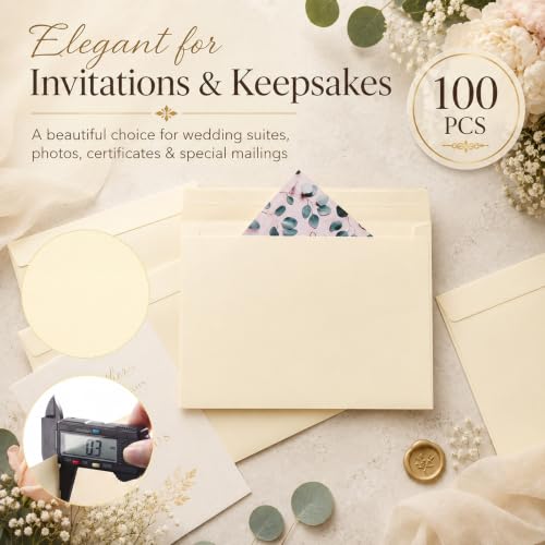 Crtiin 100 Pack 9x12 Cream Booklet Envelopes Self-Adhesive Open End