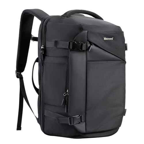 Large Travel Backpack for Men 40L, Carry On Backpack TSA 17.3 Inch Laptop Mochila Flight Approved, Large Business Daypack Waterproof,Carry on bag Weekender College for Men Women, Black