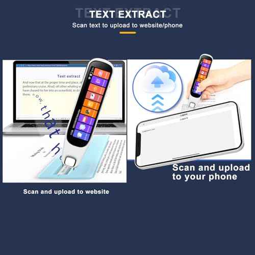 Translation Pen Scanner, Text to Speech Device, OCR Digital Pen Reader, Exam Reading Pen for Students, Dyslexia, Wireless Language Translator for Travelers & International Business Personnel (White)