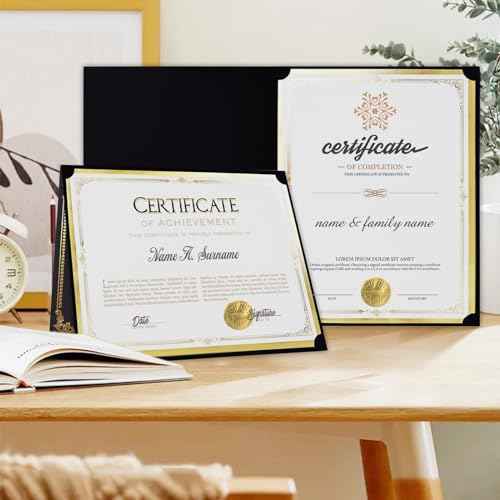 75 Pcs Certificate Paper Kit, 25 Gold foil Border Award Certificate Holders & 25 pcs 8.5x11 Inches Certificate Paper & 25 Certificate Seals Stickers for Graduation Diploma, Award Accomplishment.