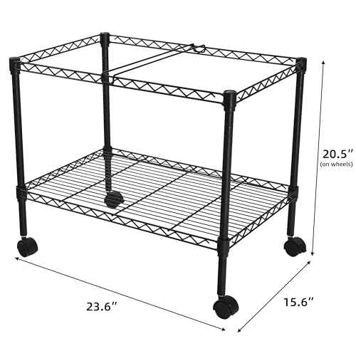 Finnhomy Premium 1-Tier Metal Rolling File Cart for Letter Size and Legal Size Folder, Black