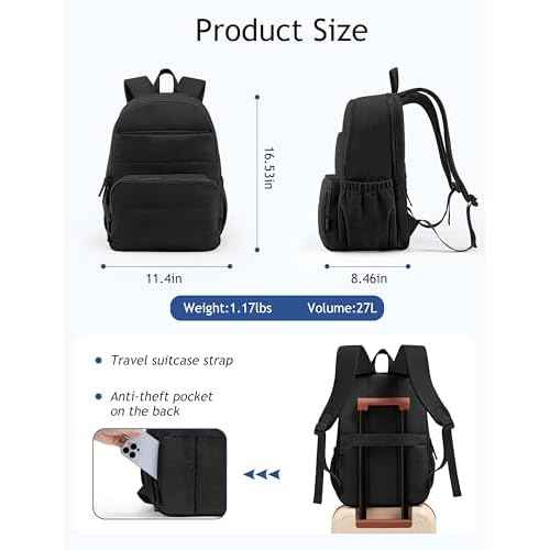 Travel Backpack for Women, 15.6 Inch College Laptop Backpack, Water Resistant Work Backpacks, Cute Quilted Bookbag