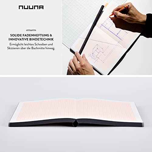 Nuuna Graphic L "Millimeter" Smooth Bonded Leather Notebook - Black