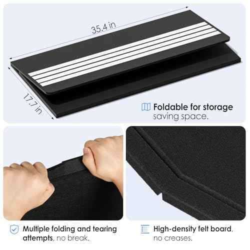 MaxGear Large Bulletin Board 48" x 36", Foldable Felt Board Vision Board Supplies, Cork Board for Office, Home, School, Small Pin Boards for Walls Decorative Display Board Black