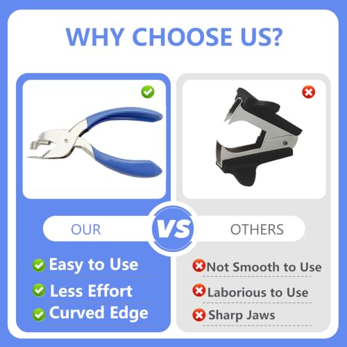 TDYBASE 2-Pack Staple Remover, Ergonomic Blue - Quick & Easy Paper Quicker, Office/School