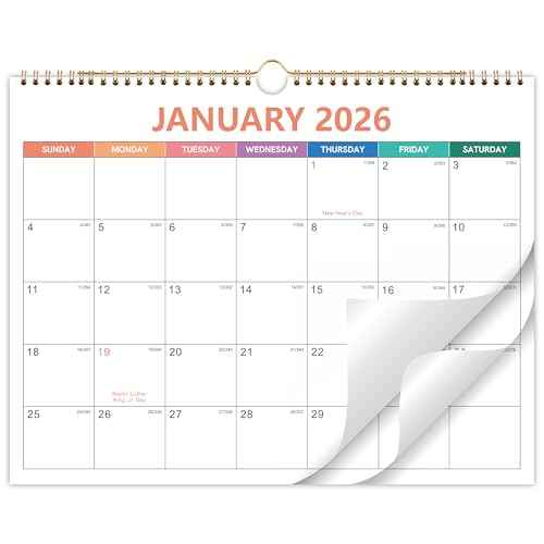 2026 Calendar - 2026 Wall Calendar from January to December 2026, Calendar 2026 with Premium Paper, Spiral Bound, 14.5'' x 11.5''