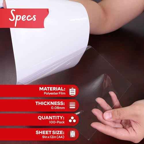 XFasten Self-Adhesive Laminating Sheets, 9 x 12 Inches (100-Pack)