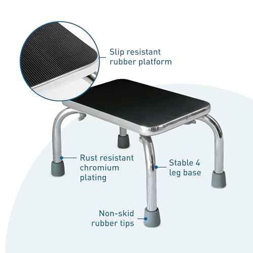 BodyMed Heavy-Duty Foot Step Stool with Non-Slip Rubber Platform for Seniors & Adults ? Holds up to 300lbs, 9 ¨ö in. Step Up, 18¡±L x 11.5¡±W x 9.5¡±H