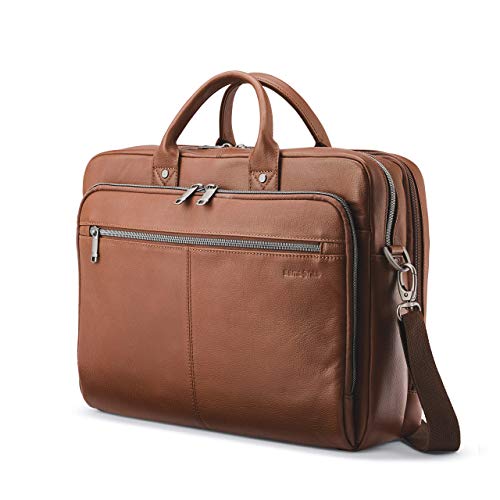 Samsonite Classic Leather Toploader Briefcase Cognac, One Size