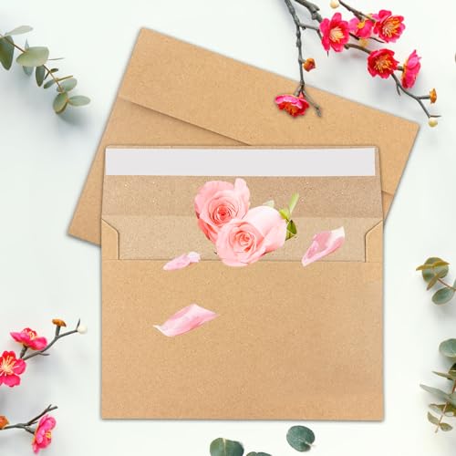 A4 Kraft Envelopes 4x6 Inch Self Seal 50 Pack for Invitations & Mailing - JOOLOKT