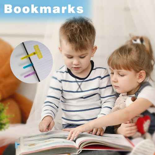 2 Pack Guided Reading Strips, Highlighter Dyslexia Tools for Kids, Colorful Text Overlays for Early Readers, ADHD Finger Trackers Highlight (12 PCS - 8 Wands and 4 Removable Rings)