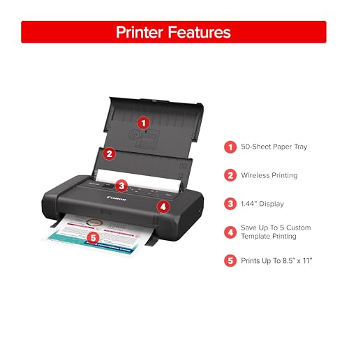 Canon PIXMA TR160 Wireless Portable Printer - Compact High-Quality Inkjet