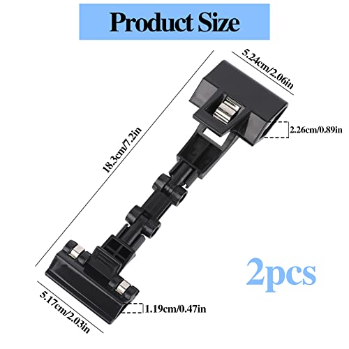 KALIONE Black Adjustable Document Holder for Computer Monitor Foldable Paper Clip - 2 Pack