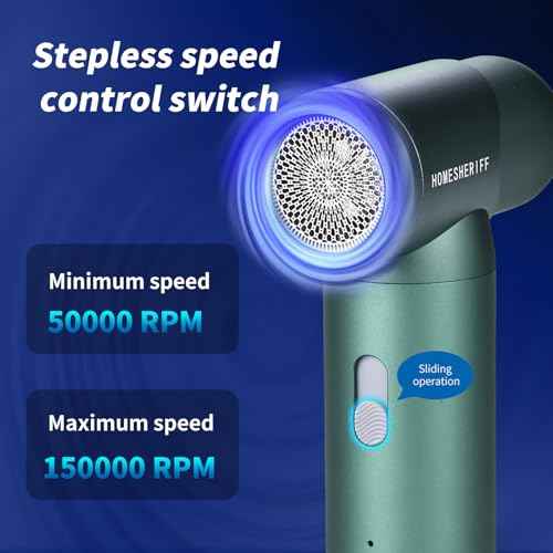 Compressed Air Duster-3 Gear Adjustable 150000RPM Electric Air Duster with LED Light, Rechargeable Cordless Air Blower for Keyboard Electric Devices Cleaning. Replaces Compressed Air Cans (Green)