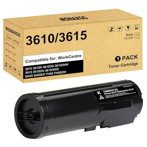 3610 3615 Toner Cartridge 106R02722 Compatible for Xerox Phaser 3610 3615 Toner for WorkCentre 3610N 3610DN 3610DNW 3615DN 3615DNW DocuPrint M455 M455DF P455 P455DW High Yiled 14,100 Pages