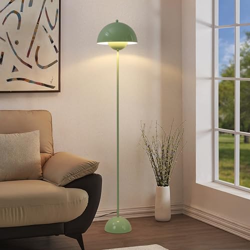 Modern Flowerpot Floor Lamp for Living Room, Industrial Tall Standing Lamp for Bedroom, Metal Shade Reflecting Light Reading Floor Lamp for Bedroom, Nursery Room, Corner(Green)