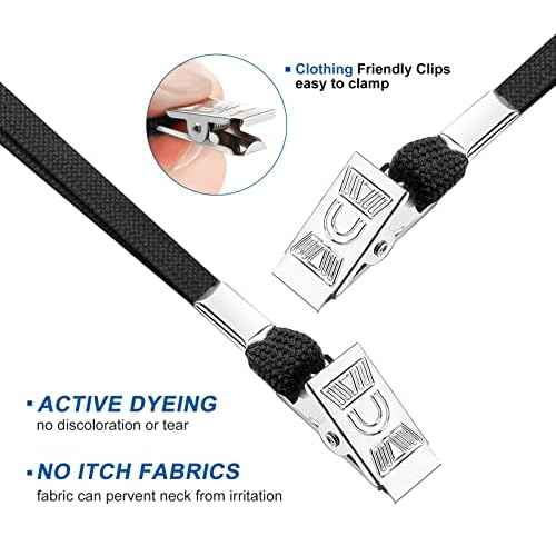 30Pcs Lanyards for Id Badges and 30 Pcs Clear Plastic Horizontal Name Badge ID Card Holders, Neck Lanyards with Metal Clip Waterproof Resealable Name Tag Badge ID Card Holders, Black