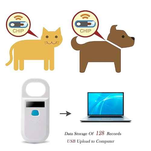RFID Pet Microchip Scanner - Dual Frequency 125kHz/134.2kHz, OLED Display & 128 Data Storage, USB Portable Pet Chip Scanner for Dogs/Cats/Pigs/Animals, ISO11784/85 Certified (TM90A White)