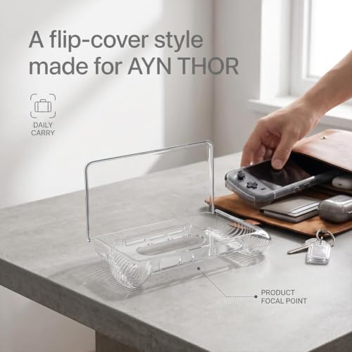 Black Transparent TPU Protective Case for AYN Thor Handheld Console - Shock & Scratch Resistant