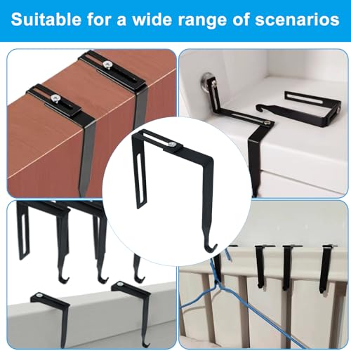 Vibedor 4 Pack Adjustable Cubicle Hangers Black Fits 1-3/8" to 3-1/2" Thick Partitions