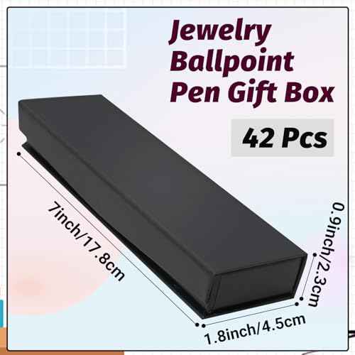 42 Pcs Pen Gift Boxes Empty Black Ballpoint Pen Gift Box with Cushion Pen Jewelry Display Box Empty Present Collection Cases for Birthday Souvenir Business Gifting Office Supplies