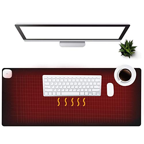 Warm Desk Pad, Office Desk Mat,3 Speeds Touch Control Warm Big Mouse Pad, 31" x 13" Extended Edition Gaming Mouse Pad, Foot Warmer Pad (Black)