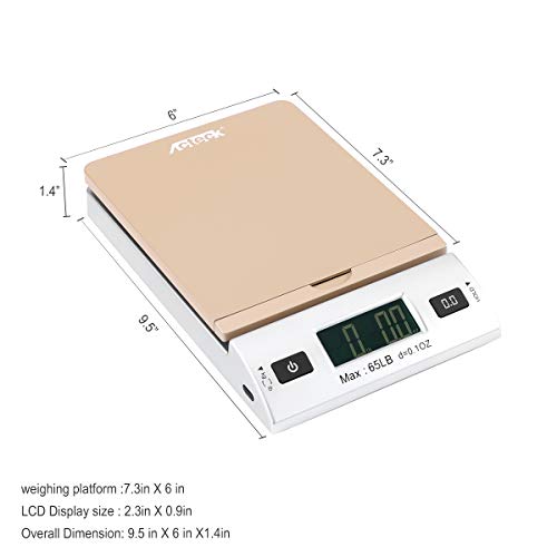 ACTECK A-CK65GS 65LB Gold Digital Shipping Scale 0.1OZ Accuracy Postal Mail