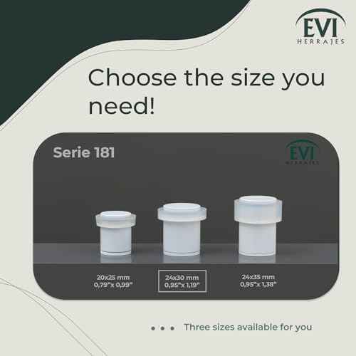 Pack of 2 EVI Door Stoppers |White Stainless Steel Door Stopper - Screw Fastening - White Rubber Protector - 0.95 x 1.19 Inch Door Stop