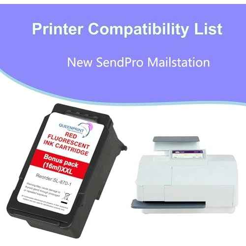 QUEENPRINT HIGH Page Yield Replacement Postage Ink for SL-870-1 Red Ink Cartridge for New SendPro Mailstation (1 Pack)