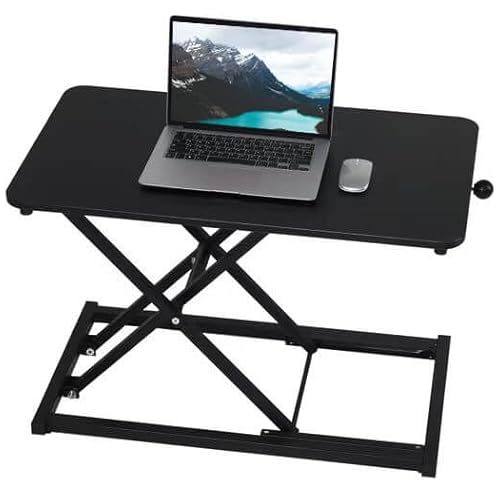 Standing Desk Converter Adjustable Height,Keyboard Riser for Stand Up Desk Riser,Computer Keyboard Stand for Desktop,Ergonomic Sit Stand Workstations for Home Office Black Size 23.6 Inch