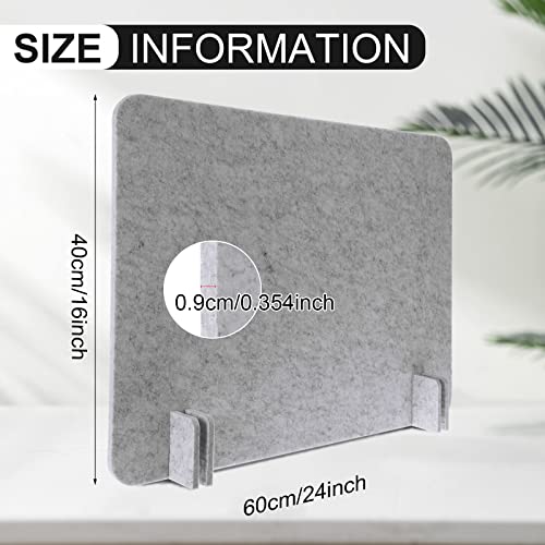 Fabbay 2-Piece Acoustic Desk Divider Desk Partition - 16x24"Freestanding Privacy Panel, Lightweight Soundproof Partition with Support Feet for Office or Classroom Use(Silver Gray)