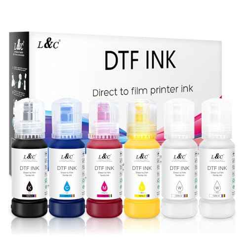 L&C DTF Ink for EPSON ET 8550, DTF Transfer Ink Refill for epson et-8550 D570 R1390 DTF Printers, Heat Transfer Printing Ink Set 100ml X 6