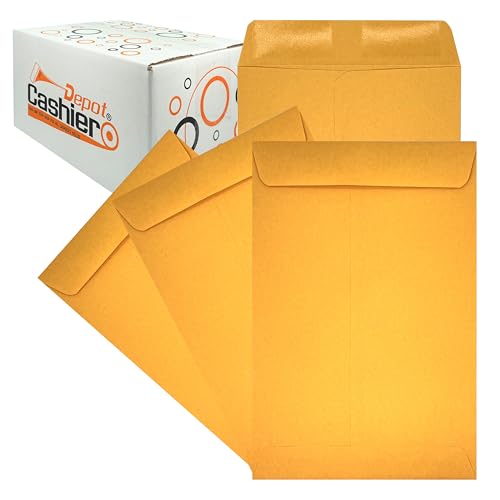 500 Bulk 6x9 Catalog Envelopes with Gummed Flap - Brown Kraft Paper, Open End