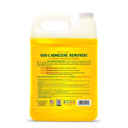 Dumond Smart 'n Easy Goo & Adhesive Remover, Surface Safe, Removes Stickers, Labels, Decals, Tape, Sticky Residue, Chewing Gum, Glue, Grease, Tar, Lemon Citrus Scent, 1 Gallon Refill