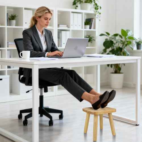 BEE&OAK 11 Inch Wooden Step Stools for Adults, Solid Rubber Wood Non-Slip Step Foot Stool, Heavy Duty 300 lbs One Step Stool for Bedroom, Bathroom, Kitchen,Outdoor (Natural)