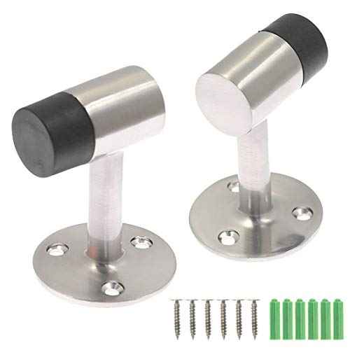 3 Inch / 75mm Heavy Duty Floor Stop, Door Stopper Stainless Steel Brushed Nickel - Pack of 6