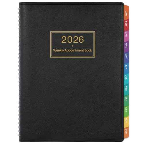 2026 Appointment Book - 2026 Daily Hourly Planner, Large Planner Weekly Monthly Appointment Book 2026, 8.5" x 11", Jan 2026- Dec 2026 Planner with 15-Minute Interval - Black